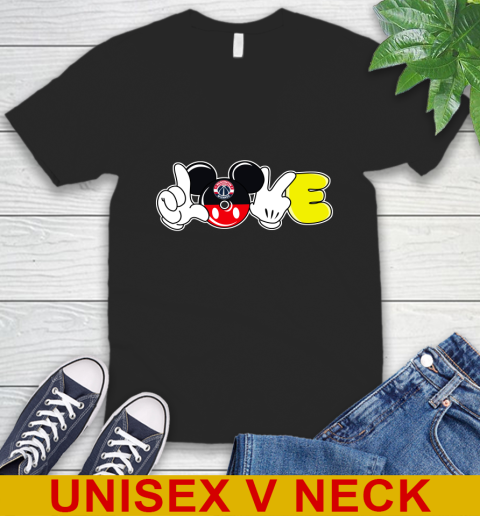 Washington Wizards NBA Basketball Love Mickey Disney Sports V-Neck T-Shirt - Image 3