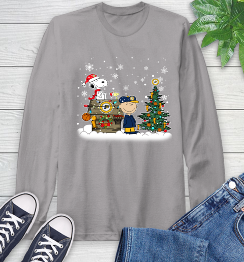 Indiana Pacers NBA Basketball Christmas The Peanuts Movie Snoopy Championship Long Sleeve T-Shirt 6