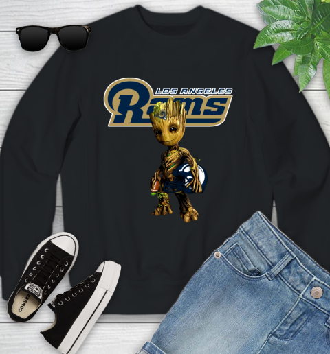 Los Angeles Rams NFL Football Groot Marvel Guardians Of The Galaxy Youth Sweatshirt 2
