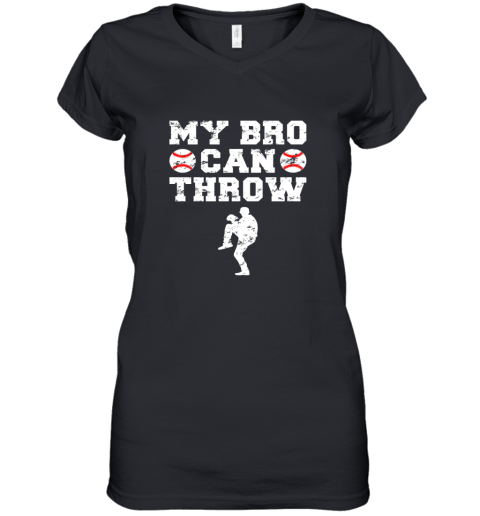 Kids Cute Baseball Brother Sister Funny Shirt Cool Gift Pitcher Women's V-Neck T-Shirt