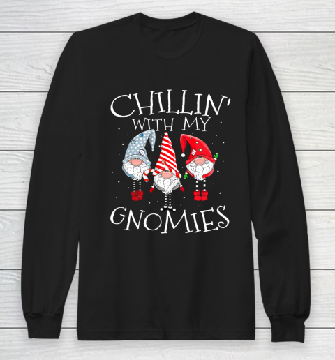 Chillin With My Gnomies Three Gnomes For Christmas Long Sleeve T-Shirt