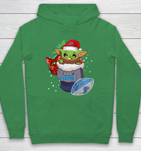 Detroit Lions Christmas Baby Yoda Star Wars Funny Happy NFL Hoodie 8