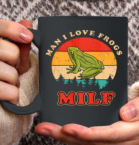 MILF Man I Love Frogs Funny Retro Frog Ceramic Mug 11oz
