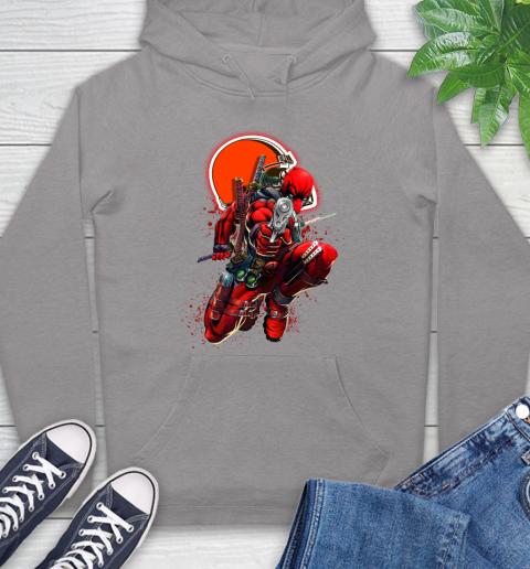 NFL Deadpool Marvel Comics Sports Football Cleveland Browns Hoodie 6