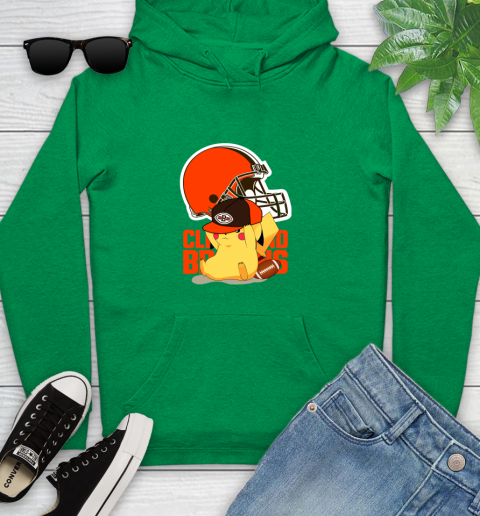 NFL Pikachu Football Sports Cleveland Browns Youth Hoodie 7
