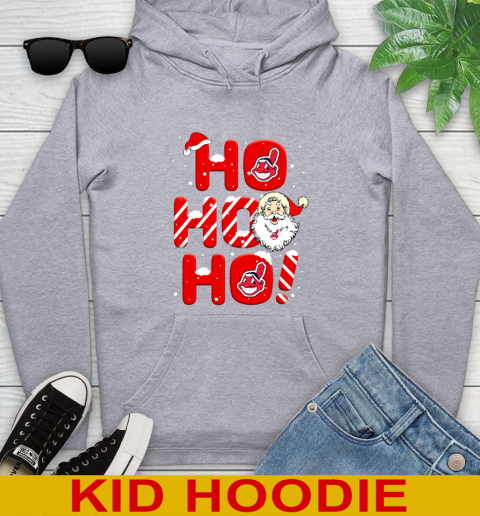 Cleveland Indians MLB Baseball Ho Ho Ho Santa Claus Merry Christmas Shirt Youth Hoodie 6
