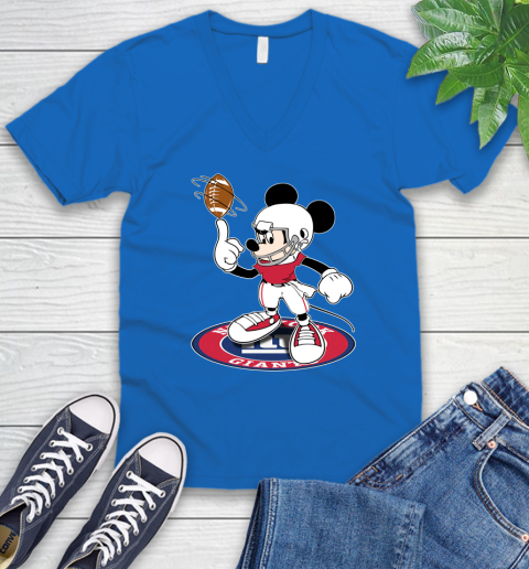 NFL Football New York Giants Cheerful Mickey Disney Shirt V-Neck T-Shirt 6