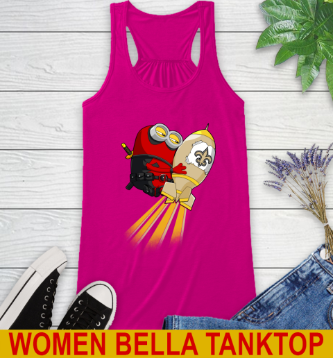 NFL Football New Orleans Saints Deadpool Minion Marvel Shirt Racerback Tank 6