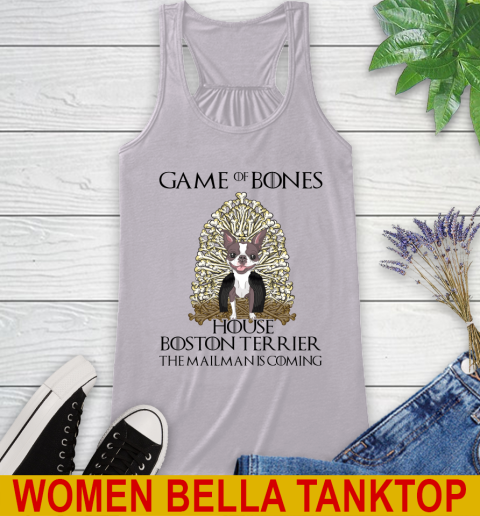 Game of bones house boston terrier dog the mailman is coming tshirt 39