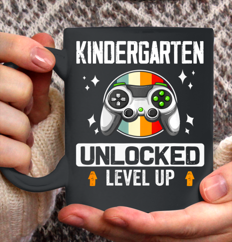 Next Level t shirts Kindergarten Unlocked Level Up Back To School Gamer Ceramic Mug 11oz