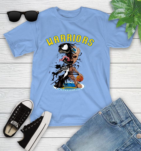 NBA Golden State Warriors Basketball Venom Groot Guardians Of The Galaxy Youth T-Shirt 11