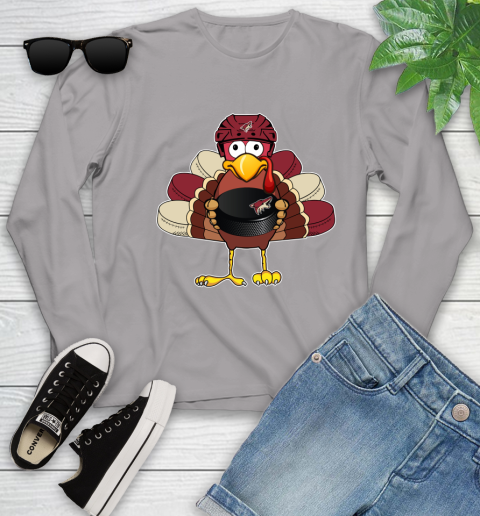 Arizona Coyotes Turkey Thanksgiving Day Youth Long Sleeve 6 Arizona Coyotes Turkey Thanksgiving Day Youth Long Sleeve - Image 6