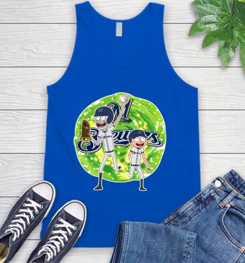 MLB Milwaukee Brewers Rick And Morty Commissioner's Trophy Baseball Sports Tank Top 5