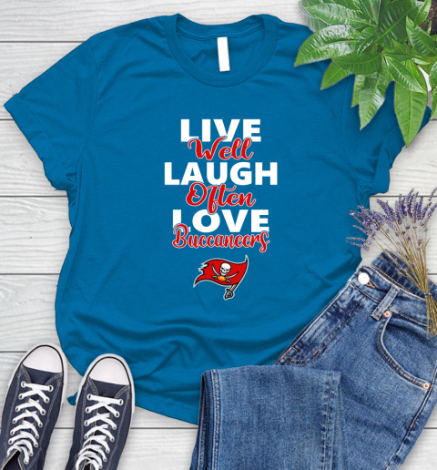 NFL Football Tampa Bay Buccaneers Live Well Laugh Often Love Shirt Women's T-Shirt 8