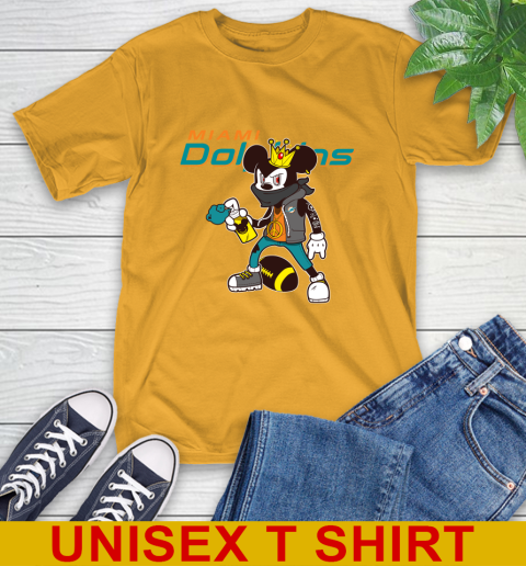 Miami Dolphins NFL Football Mickey Peace Sign Sports T-Shirt 3