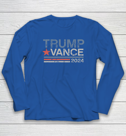 Trump Vance 2024 Retro Stripe Trump JD Vance Long Sleeve T-Shirt 5