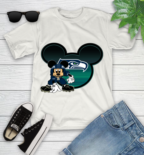 NFL Seattle Seahawks Mickey Mouse Disney Football T Shirt Youth T-Shirt
