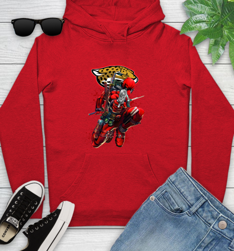 NFL Deadpool Marvel Comics Sports Football Jacksonville Jaguars Youth Hoodie 11