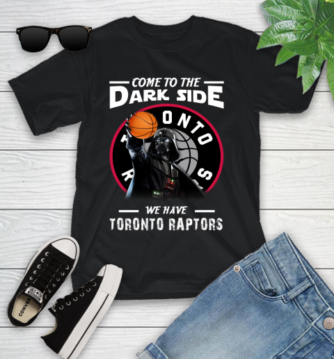NBA Come To The Dark Side We Have Toronto Raptors Star Wars Darth Vader Basketball Youth T-Shirt