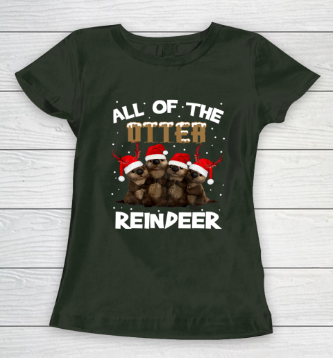 All Of Otter Reindeer Christmas Pajamas Tshirt Xmas Women's T-Shirt 4