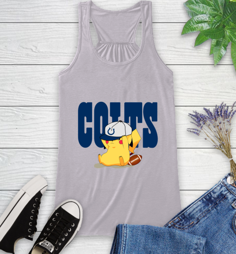 NFL Pikachu Football Sports Indianapolis Colts Racerback Tank 5
