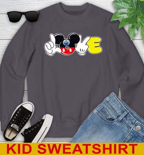 Edmonton Oilers NHL Hockey Love Mickey Disney Sports Youth Sweatshirt 6