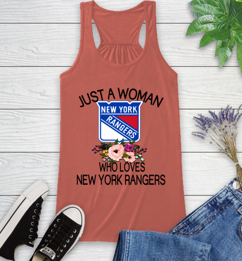 NHL Just A Woman Who Loves New York Rangers Hockey Sports Racerback Tank 2