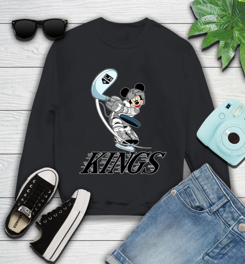 NHL Hockey Los Angeles Kings Cheerful Mickey Mouse Shirt Youth Sweatshirt