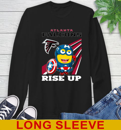 NFL Football Atlanta Falcons Captain America Marvel Avengers Minion Shirt Long Sleeve T-Shirt