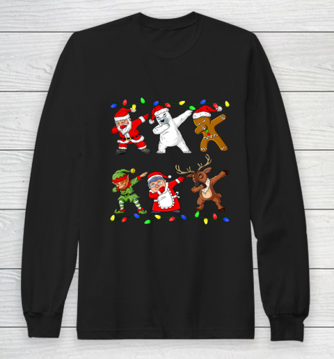 Christmas Dabbing Santa Elf And Friends Boys Kids Dab Xmas Gift Long Sleeve T-Shirt