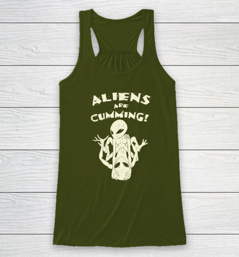 Aliens Are Cumming Racerback Tank 2
