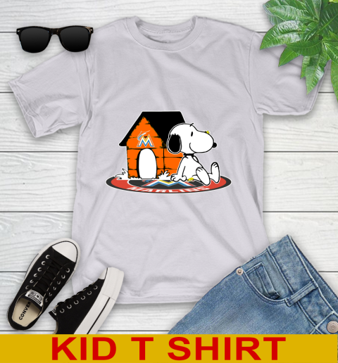 MLB Baseball Miami Marlins Snoopy The Peanuts Movie Shirt Youth T-Shirt 5
