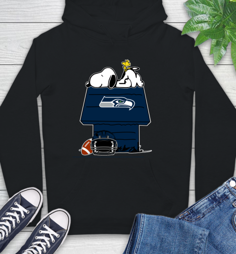 Seattle Seahawks NFL Football Snoopy Woodstock The Peanuts Movie Hoodie 2