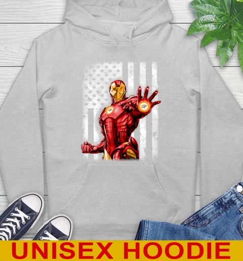 Oklahoma City Thunder NBA Basketball Iron Man Avengers American Flag Shirt Hoodie 6
