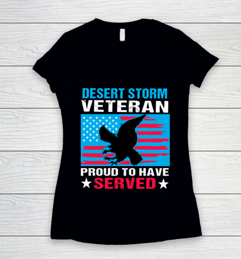 Desert Storm Veteran  Proud To Have Served Women's V-Neck T-Shirt