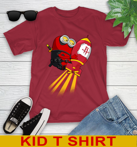 NBA Basketball Houston Rockets Deadpool Minion Marvel Shirt Youth T-Shirt 13 NBA Basketball Houston Rockets Deadpool Minion Marvel Shirt Youth T-Shirt - Image 13