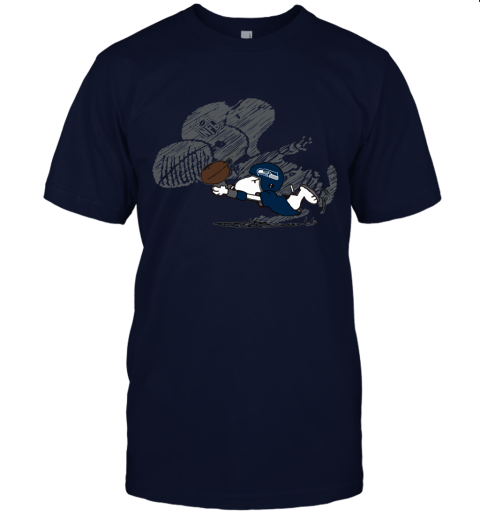 Seattle Seahawks Snoopy Plays The Football Game Unisex Jersey Tee