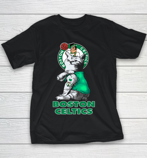NBA Basketball My Cat Loves Boston Celtics Youth T-Shirt