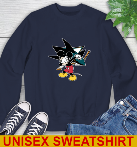 San Jose Sharks NHL Hockey Dabbing Mickey Disney Sports Sweatshirt 3