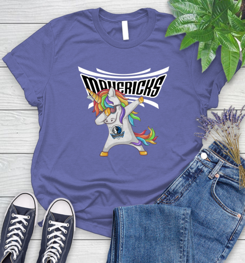 Dallas Mavericks NBA Basketball Funny Unicorn Dabbing Sports Women's T-Shirt 11