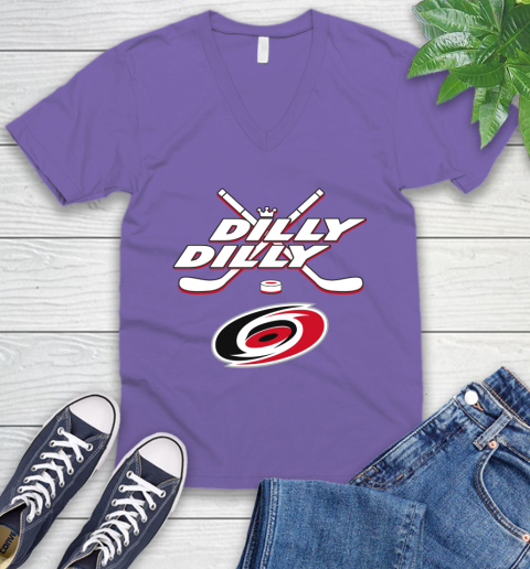 NHL Carolina Hurricanes Dilly Dilly Hockey Sports V-Neck T-Shirt 10