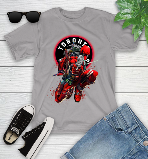 NBA Deadpool Marvel Comics Sports Basketball Toronto Raptors Youth T-Shirt 4