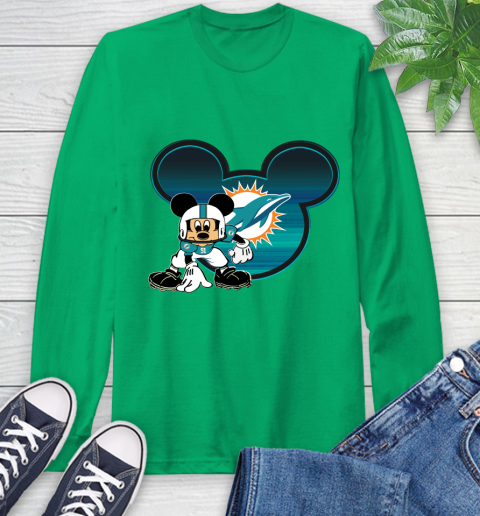 NFL Miami Dolphins Mickey Mouse Disney Football T Shirt Long Sleeve T-Shirt 7