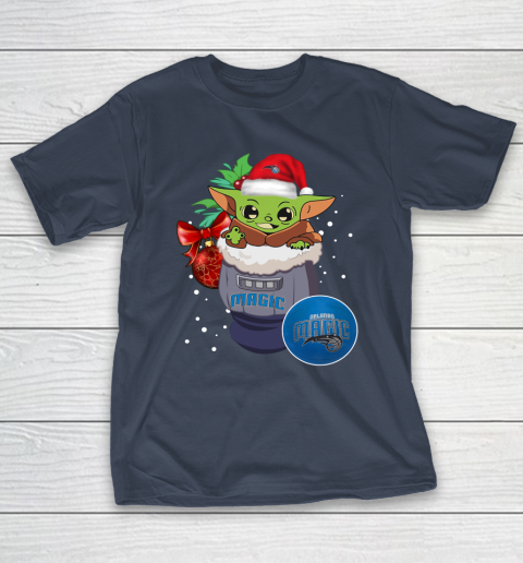 Orlando Magic Christmas Baby Yoda Star Wars Funny Happy NBA T-Shirt 5