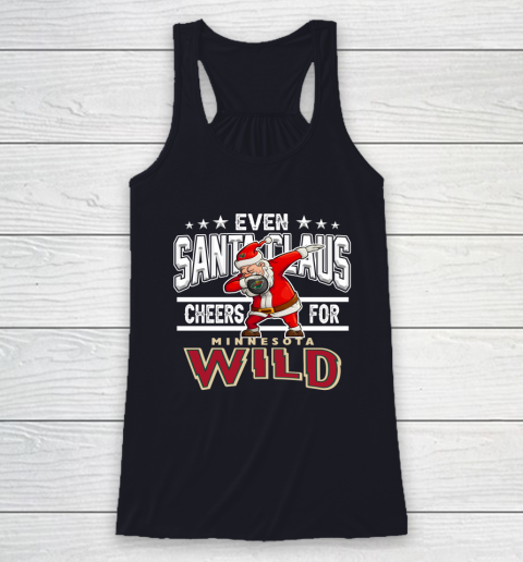 Minnesota Wild Even Santa Claus Cheers For Christmas NHL Racerback Tank 7