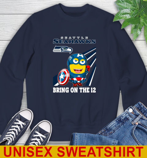 NFL Football Seattle Seahawks Captain America Marvel Avengers Minion Shirt Sweatshirt 2