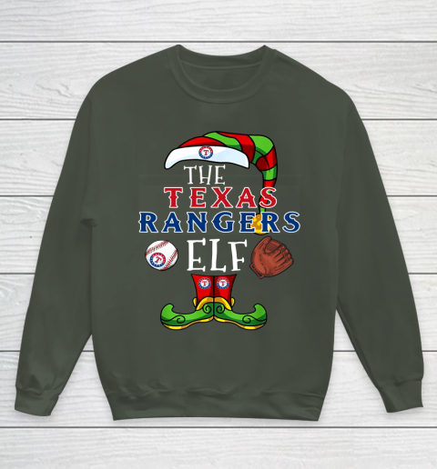 Texas Rangers Christmas ELF Funny MLB Youth Sweatshirt 8