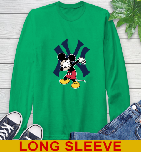 New York Yankees MLB Baseball Dabbing Mickey Disney Sports Long Sleeve T-Shirt 7