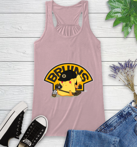 NHL Pikachu Hockey Sports Boston Bruins Racerback Tank 11