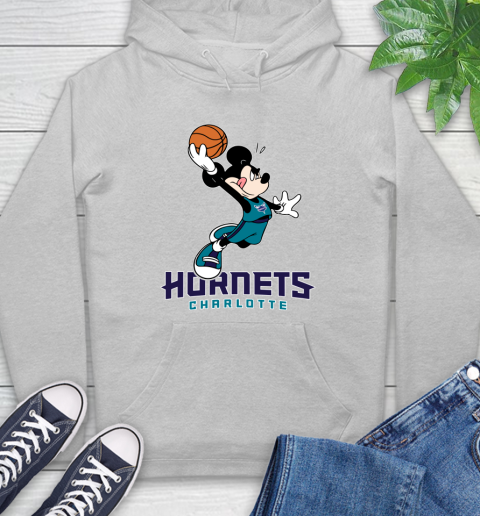 NBA Basketball Charlotte Hornets Cheerful Mickey Mouse Shirt Hoodie 6
